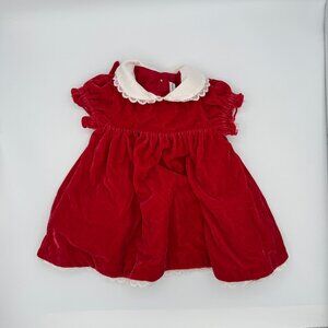 Janie and Jack Baby Girls Velvet Dress Red Holiday Photoshoot